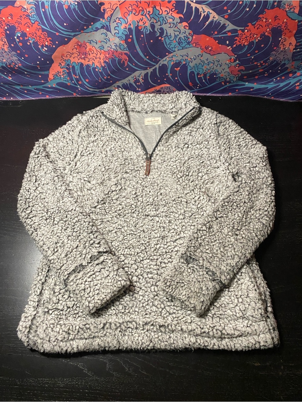 Weatherproof Light Gray Sherpa Half-Zip Pullover